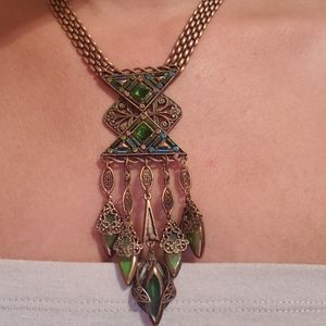 Art Deco Green Glass Necklace